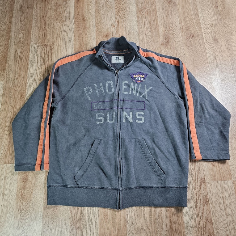 Banner Supply Co Phoenix Suns Full Zip Jacket Mens XL Gray Orange NBA Basketball